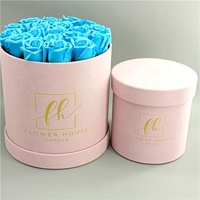 Boîte à fleurs ronde en carton artisanal avec finition brillante/mate, personnalisable OEM
