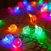 Guirlande lumineuse LED de Noël alimentée par énergie solaire/batterie/USB avec boules à bulles pour la décoration de la maison, du balcon et des fêtes
