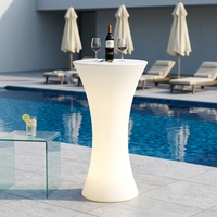 Table de bar ronde LED en gros, mobilier LED, fabrication OEM, marque privée, directement de l'usine pour discothèque KTV, batterie intégrée