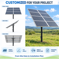 Support de montage photovoltaïque monopoteau personnalisé certifié CE, réglable pour installation au sol en extérieur