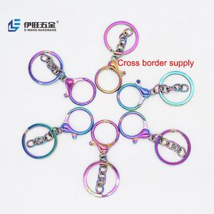 YIWANG couleur arc-en-ciel métal porte-clés homard fermoir boucle porte-clés anneaux pour bijoux à bricoler soi-même cadeau - Product Image 3
