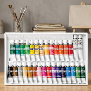 Simbalion GC-30 Kit de peinture gouache (opaque) 30 couleurs en tubes aluminium certifié EN 71-3 ASTM F963, fournitures artistiques en boîte carton Chine - Product Image 3
