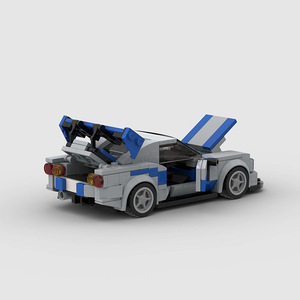 MOC Briques Skyline R34 <span class=keywords><strong>Fast</strong></span> <span class=keywords><strong>Furious</strong></span> Racing <span class=keywords><strong>Voiture</strong></span> De Sport Véhicule Vitesse Champion Racer Blocs De Construction Jouets pour Enfants - Product Image 5