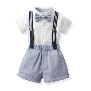 Ensemble 2 pièces décontracté pour garçons : chemise à carreaux et short en jean – Collection 2026 - Product Image 3