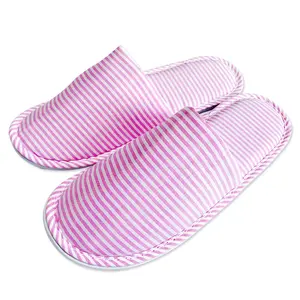 Custom Strepen Promotionele Goedkope Spa Reizen Hotel Indoor Slippers Voor Vrouwen