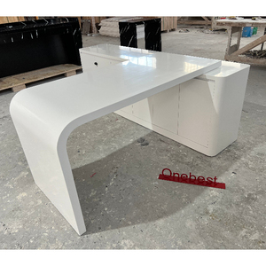 Mesa de médico de color blanco brillante, escritorio de oficina de altura Variable para habitación ejecutiva - Product Image 2