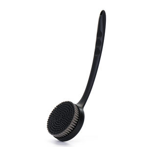 <span class=keywords><strong>Cepillo</strong></span> de <span class=keywords><strong>Ducha</strong></span> 4 en 1 con Mango Largo Negro y Logotipo Personalizado para Hombres, con 4 Cabezales Intercambiables de Silicona y Nylon - Product Image 3