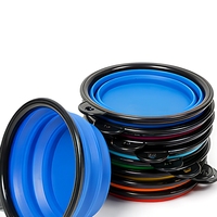 Vente en gros OEM/ODM – Gamelles pliables anti-déversement en plastique pour animaux de compagnie, gamelles surélevées isolées en silicone, portables et pliables pour chiens
