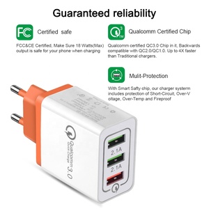 Chargeur mural USB 30W, 3 ports, charge rapide, pour téléphone portable <span class=keywords><strong>Huawei</strong></span> <span class=keywords><strong>P30</strong></span> <span class=keywords><strong>Pro</strong></span>, vente en gros, QC3.0 - Product Image 4