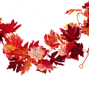 Autumn Maple Leaf Garland 36 Heads Double Sided Silk Flower Wall Hanging For Halloween Wedding Home Decor - Product Image 3