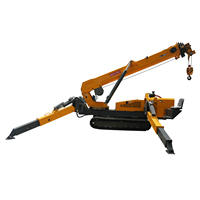 Mini-grue araignée sur chenilles en stock avec stabilisateurs hydrauliques – Prix des grues araignées pour le levage de matériaux