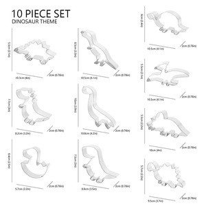 Acier inoxydable brontosaure stegosaurus 3d forme bonbons moule ensemble fête enfants animal dinosaure emporte-pièce - Product Image 5