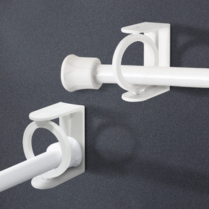 Anneau rotatif multifonctionnel sans perçage pour tringle à rideau télescopique, support de fixation pour tringle de douche, crochet rotatif - Product Image 1