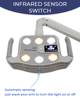 Lampe dentaire sans ombre à 6 LED, 8000-30000 Lux, avec température de couleur réglable 3500-5500K pour fauteuil dentaire, clinique, hôpital