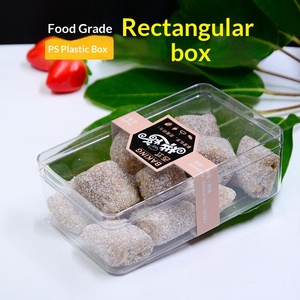 Boîte en plastique rectangulaire transparente la plus vendue avec couvercle, idéale pour le stockage de pâtisseries, biscuits, viande séchée et viande en flocons - Product Image 6