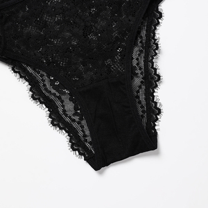 Logo personnalisé taille basse en dentelle voir à travers la boucle à volants double ceinture Tanga <span class=keywords><strong>String</strong></span> G en dentelle transparente - Product Image 6