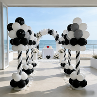 Kit d'arche de guirlande de ballons en latex noir, blanc et gris de 10 pouces pour la remise des diplômes, les anniversaires, les mariages, les baby showers, les décorations de fête