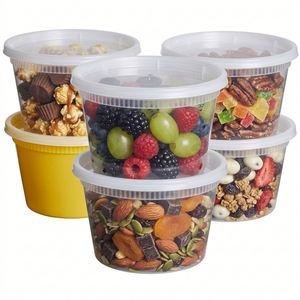 16 OZ Disposable Plastic Food Storage <b>Container</b> with Lid, Used for <b>Soup</b>, Meal Preparation, BPA Free Stackable Leak Proof - Product Image 1