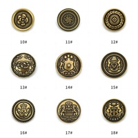 Vente directe Accessoires de vêtement personnalisé exquis classique Style Vintage en relief bouton à tige en métal pour manteau