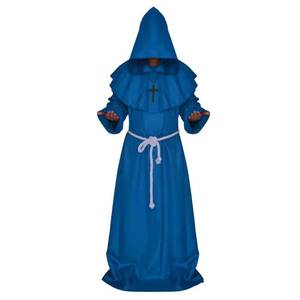 Robe longue à capuche de moine médiéval Renaissance, costume de frère, chevalier, sorcier, diable, cape - Product Image 4