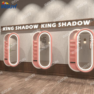 2024 nuevo diseño personalizado salón Mesa espejo montado en la pared con luz LED manija de acero inoxidable gabinete de almacenamiento <span class=keywords><strong>oculto</strong></span> - Product Image 4