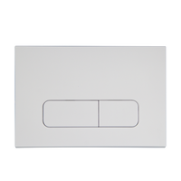 Plaque rectangulaire en plastique ABS blanc mat durable à double bouton pour réservoir d'eau mécanique dissimulé