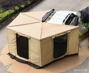 Auvent latéral de voiture portable à 270 degrés avec chambre annexe monocouche 2m zone famille <span class=keywords><strong>Camping</strong></span> voyage été extérieur tissu Polyester - Product Image 3