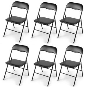 <span class=keywords><strong>6</strong></span> Pack Léger mais durable en acier cadre En Plastique Chaises Pliantes De Mariage Banquet Premium Seat Partie Événement <span class=keywords><strong>Chaise</strong></span> Noir - Product Image 1