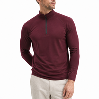 Pull à col montant zippé pour homme, manches longues, coupe ajustée, respirant, séchage rapide, idéal pour la course, la gym et l'entraînement sportif, personnalisable OEM