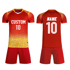 Maillot de football à manches courtes, ensemble uniforme de football, vente chaude, 26, personnalisable, équipe, club, tenue d'entraînement, tissu polyester, col en V - Product Image 4