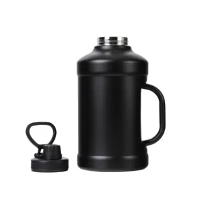 2.2L gallon lớn thể thao dưới nước phòng tập thể dục chai với biểu tượng tùy chỉnh BPA Free 100% leakproof chai nửa gallon với tay áo