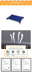سرير للكلاب رافع فاخر مع فتحات تهوية سرير للكلاب داخلي وخارجي بشبكة - Product Image 6