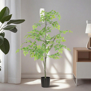 Árbol de álamo artificial Dream Castle de 120 cm, planta de bonsái de seda para interiores, decoración del hogar - Product Image 2