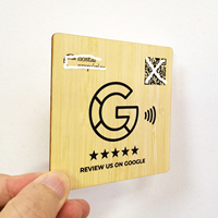 Conception personnalisée Impression WOOD Google Review card avec puce NFC
