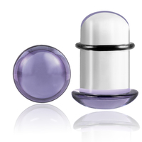 Evorte Nouveaux bouchons d'oreille en verre violet chaud Tunnels évasés simples avec joint torique noir Bouchons d'étirement Expander Body Piercing Jewelry
