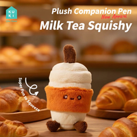 Stylo gel en peluche mignon en forme de tasse à boisson, stylo jouet doux, cadeau, pendentif, papeterie, design personnalisé
