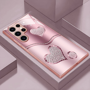 Elegante Cover per Cellulare in Vetro Temperato e TPU <span class=keywords><strong>con</strong></span> Stampa Cuore Rosa per Samsung <span class=keywords><strong>Galaxy</strong></span> S8 S9 S10 S20 S21 S22 S23 S24 S25 S26 - Product Image 5