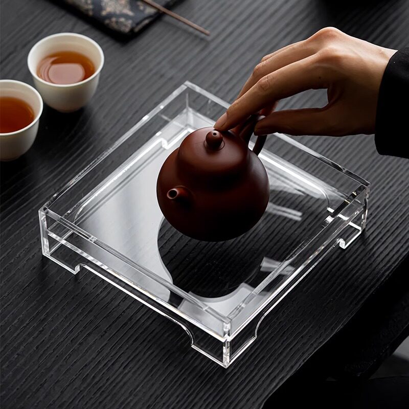 Soporte cuadrado transparente de acrílico para macetas - 5mm de grosor