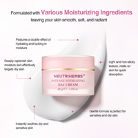 Produits de soin du visage Neutriherbs Natural Water Lock, crème hydratante de jour à la panthénol et à la centella asiatica, hydratation intense