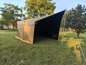 Outdoor Pop-up Foldable Canvas Quick-Set Windbreak Tent Shelter <strong>Wind</strong> <strong>Break</strong> with Tarp - Product Image 3