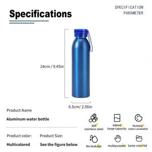 Botella de Agua Deportiva de Acero Inoxidable con Aislamiento al Vacío de 600 ml, Libre de BPA, con Logotipo Personalizado, Tapa Térmica, Mantiene la Temperatura de 0 a 6 Horas - Product Image 3