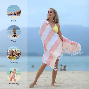 BLX 100% Cotton Super Dry Yoga Soft Colorful Quick Water-absorbing Sand Free beach towel for beach kitchen gift