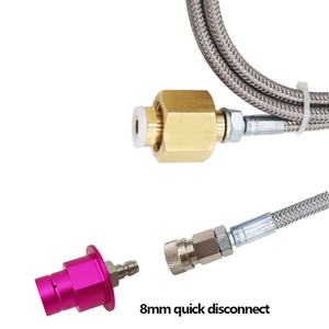 Tuyau d'air tressé en acier inoxydable W21.8 avec adaptateur à connexion rapide fileté CGA320 pour réservoir de CO2 externe, 1,5 m, compatible SodaStream - Product Image 4