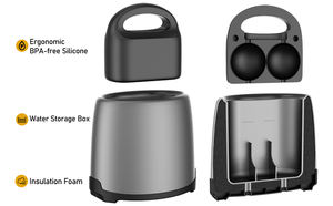 Moules à boules de glace en silicone pour <span class=keywords><strong>whisky</strong></span>-Ensemble de 2 machines rondes à fusion lente avec couvercles pour cocktails, bourbon et boissons - Product Image 2
