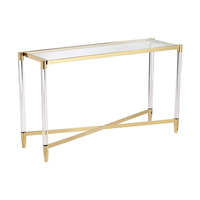 Table console moderne en acrylique de luxe - Design miroir à 92 % de transparence pour salon, hôtel et villa - Durable et facile à nettoyer
