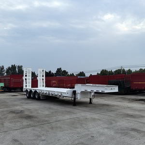 Oferta Especial: Remolque de Plataforma Baja de 3 Ejes para Excavadora, 40 Toneladas, 60 Toneladas, 12 Ruedas, Chasis de Cuello de Cisne, Semirremolque de Cama Baja - Product Image 1