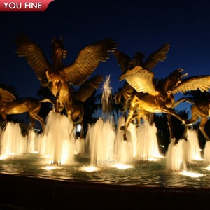 Youfine Lớn Cổ Ba Nhảy Ngựa Bronze Đài Phun Nước Cho Ngoài Trời Công Viên Vuông Vườn Vòng Tròn Giao Thông Vòng Tròn - Product Image 6