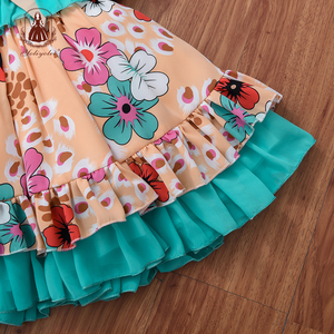Boutique Autunno Del Bambino Dell'annata Verde Ragazze Smocked Abbigliamento Fancy Manica Corta Abbigliamento Per Bambini Floreale Del Bambino Della Ragazza Abiti Spagnolo - Product Image 3