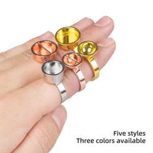 แหวนกาวสีไมโครเบลดดิ้งขนาดกลาง ฝาครอบถ้วยหมึกสำหรับ PMU ต่อขนตาและคิ้ว - Product Image 3
