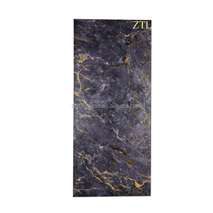 Panneaux muraux intérieurs élégants et personnalisés en fibre de bambou WPC de 5mm/8mm Panneau mural décoratif en cristal de carbone imperméable et ignifuge